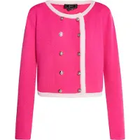 Faina Casaco de malha rosa néon / branco