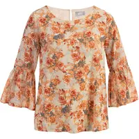 Usha Blusa creme / cinzento / laranja