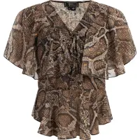 Faina Blusa bege escuro / ouro / taupe / preto