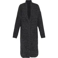 Faina Casaco de malha mosqueado preto