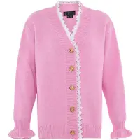 Faina Casaco de malha rosa / branco