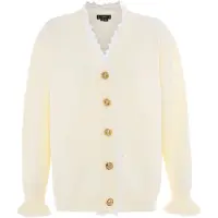 Faina Casaco de malha creme / branco