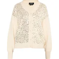 Usha Casaco de malha 'Nowles' creme / ouro