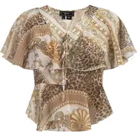 Faina Blusa bege / camurça / castanho escuro / amarelo pastel
