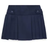 Ralph Lauren para menina. 313749584001 Saia de calças de ponte azul-marinho com pregas ((S) 7años= 130/134cm), Casual, Poliéster, moda