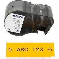 Brady M5C-1500-595-YL-BK fita de vinil preto sobre amarelo 38,1 mm x 7,62 m