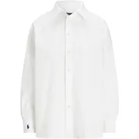 Ralph Lauren para mulher. 211968219001 Camisa branca de algodão oversize (L), Branco, Casual, Manga comprida