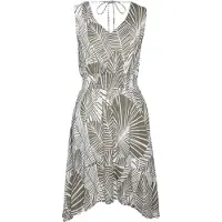 s.Oliver Vestido de praia verde escuro / offwhite