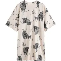 Next Camisola de pijama bege mosqueado / preto