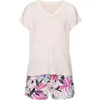 LASCANA Calções de pijama azul claro / rosa / rosa pastel / preto