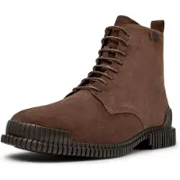 Camper para homem. K300542-003 Botins em pele castanha Pix (41), Couro, Marrom, Plano, Cordão, Casual