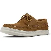 Camper para homem. K101073-005 Mocassins Runner Four em pele castanho claro (40), Couro, Marrom, Plano, Cordão, Casual