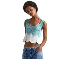 Pepe Jeans para mulher. PL702151 Top Galea azul (XS), Casual, Algodão, Sem mangas / correias