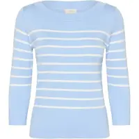 Kaffe Pullover 'Lizza' azul céu / branco