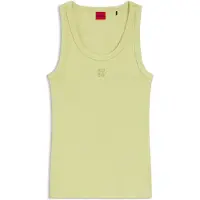 HUGO para mulher. 50514489 T-shirt Datamia amarelo-esverdeado (M), Casual, Algodão, Sem mangas / correias