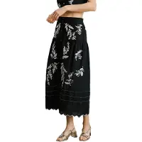 Pepe Jeans para mulher. PL901216 Saia midi Epsom preta (XS), Preto, Casual, Algodão