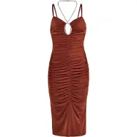Faina Vestido de cocktail vermelho ferrugem