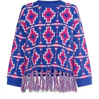 IZIA Pullover azul / rosa / branco
