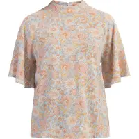 Usha Blusa bege / azul céu / laranja