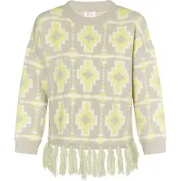 IZIA Pullover cinzento / lima / branco