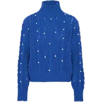 Faina Pullover azul real / branco pérola
