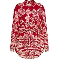 Usha Blusa vermelho escuro / branco