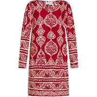 Usha Vestido bege claro / vermelho escuro