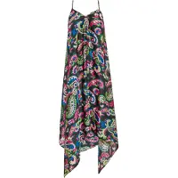 IZIA Vestido de verão azul / amarelo / preto