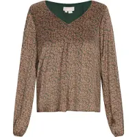 Usha Blusa mocha / verde escuro
