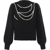Faina Pullover preto / branco pérola