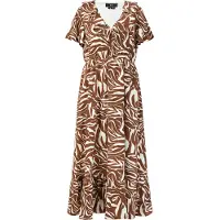 Faina Vestido de verão ecru / castanho