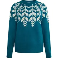 Usha Pullover 'Lurea' petróleo / branco natural