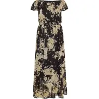 Faina Vestido de verão bege / taupe / preto