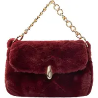 Faina Mala de ombro ouro / vermelho vinho