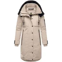 MARIKOO Sobretudo de inverno 'Anoukaa 16' creme / preto