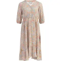 Usha Vestido creme / azul claro / amarelo pastel / rosa pastel