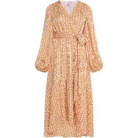 IZIA Vestido bege / ouro / laranja