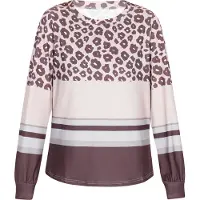 IZIA Camisa castanho escuro / cinzento / cinzento claro / cor-de-rosa