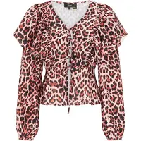 Faina Blusa bege / vermelho ferrugem / preto