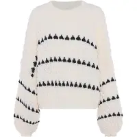 Faina Pullover preto / branco lã