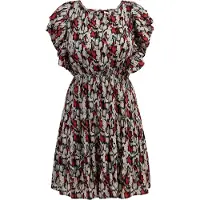 Faina Vestido de verão castanho claro / vermelho / preto / branco
