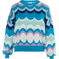 IZIA Pullover azul céu / azul escuro / menta / branco
