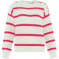 Faina Pullover rosa / branco lã