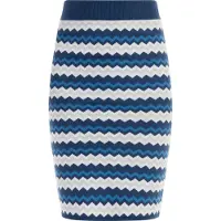 Faina Saia azul / azul escuro / branco
