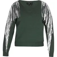 Faina Pullover verde escuro / prata