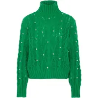Faina Pullover verde / branco pérola