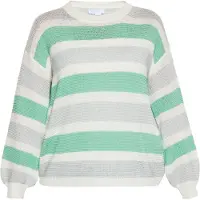 Usha Pullover cinzento claro / verde / branco