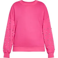 Faina Sweatshirt rosa / transparente / branco pérola