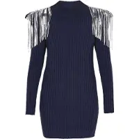Faina Vestido de malha marinho / prata