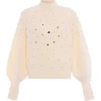Faina Pullover mistura de cores / branco lã